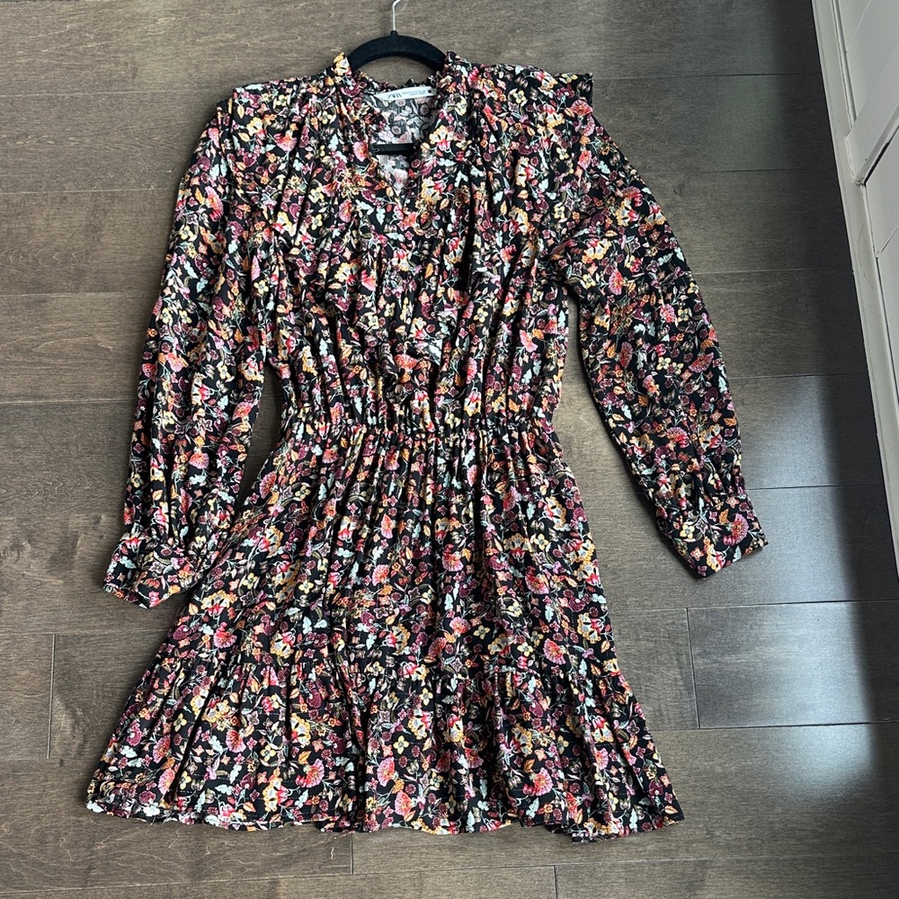 Zara Black Floral Blouse